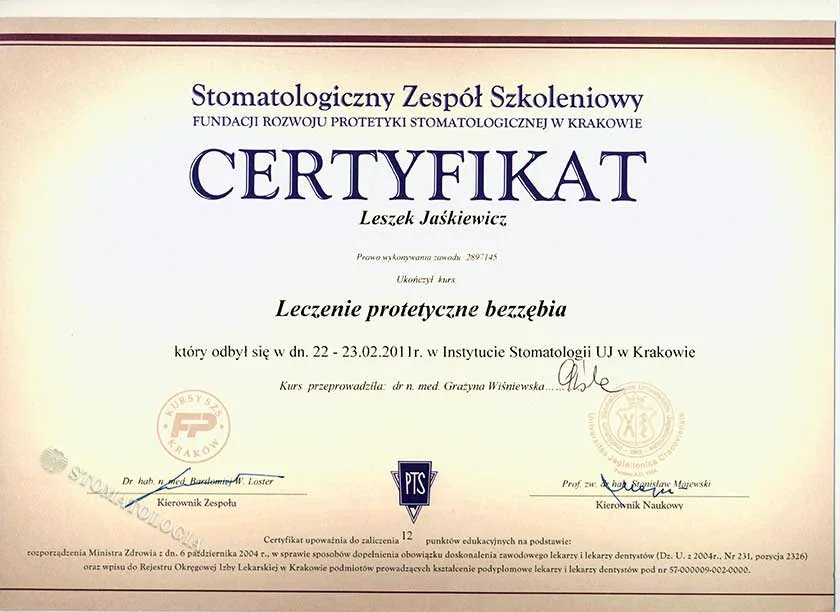 Leczenie protetyczne bezzębia — przypadek kliniczny